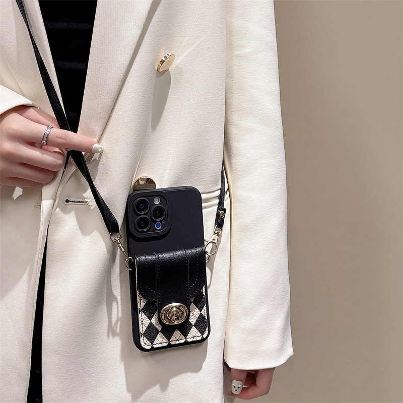 小众高级感零钱卡包适用OPPO reno12pro手机壳K12x学院风a58A72女款reno987654se斜挎挂绳A93A96防摔findx7软