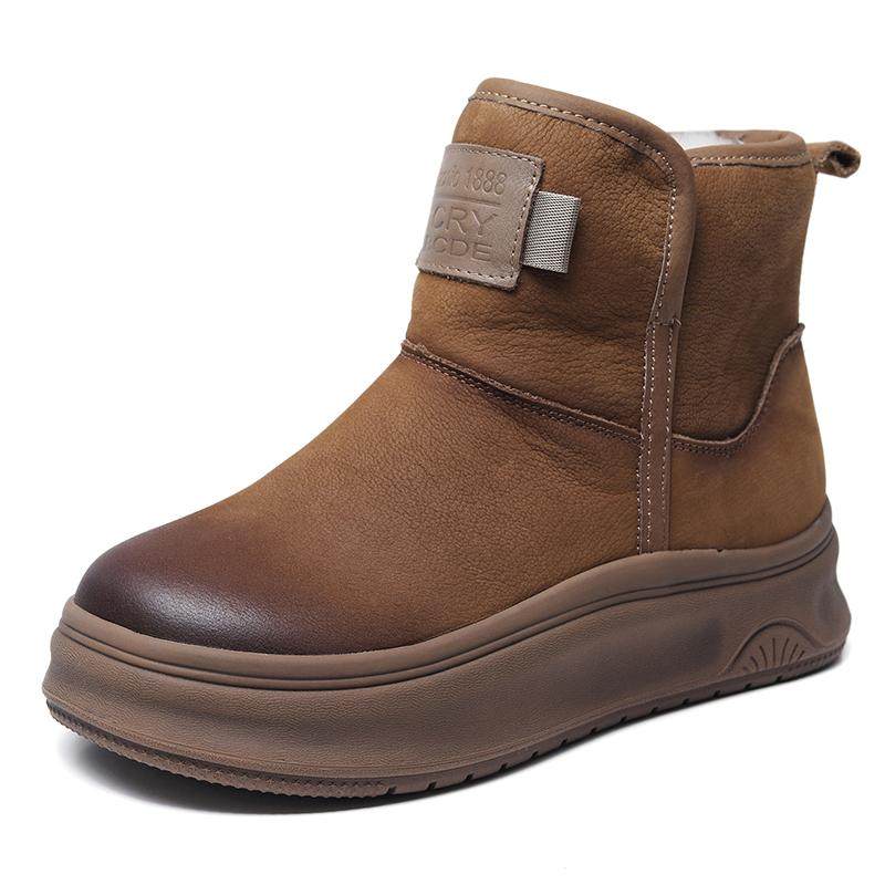 2024东北羊毛雪地靴女松糕厚底短靴及裸靴真皮复古套筒加厚大棉鞋,淘宝优惠券,粉丝福利购,淘宝优惠卷