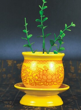 金色小花盆风水开业书桌多肉摆件