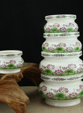 陶瓷香炉仙家观音供佛莲花寺庙