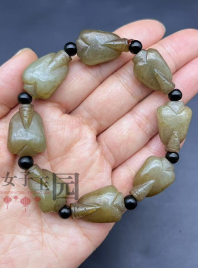 和田玉翁仲手链手串汉三宝玉石