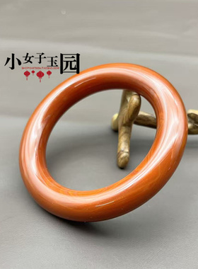 红玛瑙手镯女款圆粗条镯子