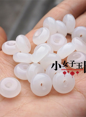 diy步摇翠绿色琉璃平安扣散珠