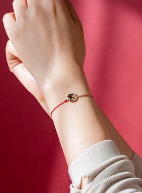 十二生肖女虎红绳属相金牛手链