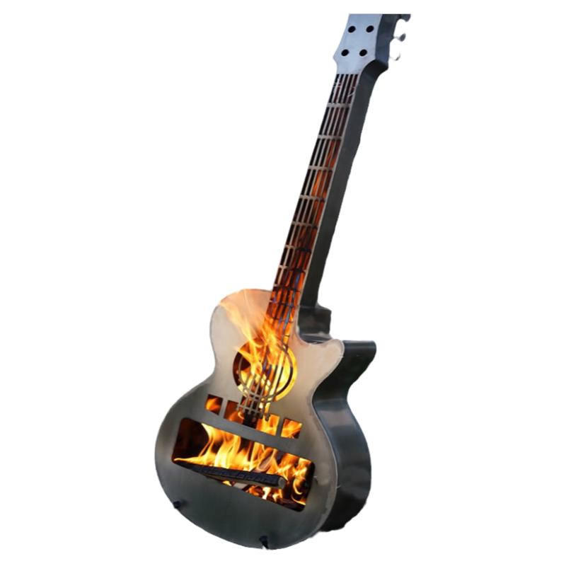 创意吉他焚火台柴火炉取暖篝火围炉煮茶户外露营氛围不锈钢烤火炉,淘宝优惠券,粉丝福利购,淘宝优惠卷