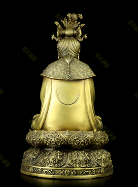 纯铜无生老母神像佛堂摆件