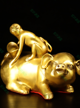 铜猪摆件客厅生肖装饰品