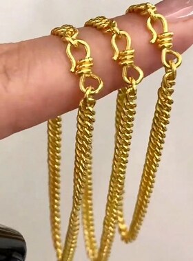 黄金色古巴手链女款气质百搭手饰