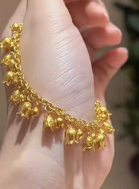 黄金色铃兰花手链女款硕果累累高