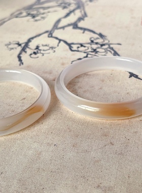 【一口糖】天然俏色荔枝冻扁条手镯鸿运当头玉镯子少女古风礼物