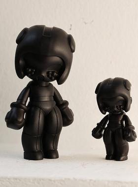 实木可爱云朵女孩原创设计摆件