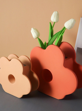 花朵造型艺术插花花器陶瓷玄关