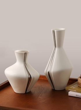景德镇陶瓷现代简约创意艺术陶瓷花瓶客厅玄关样板间别墅装饰摆件