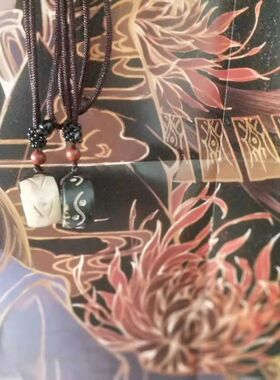 牦牛骨吊坠骨圈手工雕刻花纹项链男女中长款毛衣链环吊坠时尚配饰