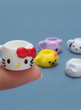 好看迷你可爱卡通小杯子模型过家家娃娃屋小摆件拍摄道具女生玩具