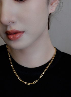 纹理感别针式链条基础款项链