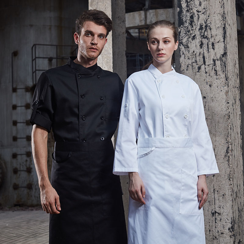 厨师服长袖春夏装多米来饭店后厨男 checkedout多米来工装制服