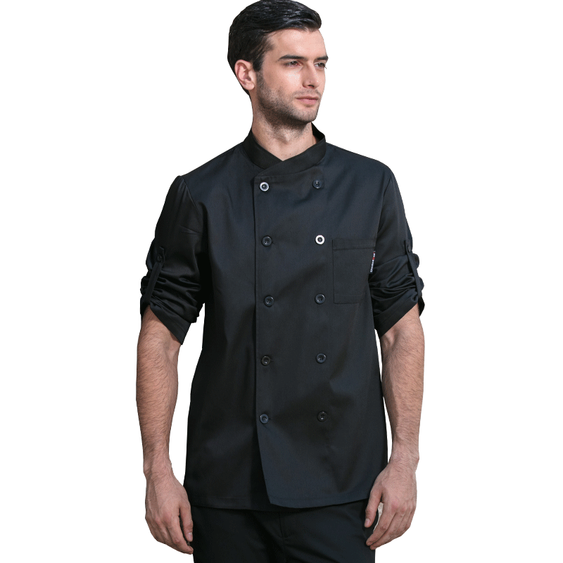 厨师服长袖春夏装多米来饭店后厨男 checkedout多米来工装制服