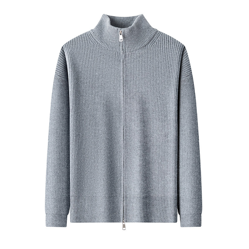 恒源祥全拉链立领针织衫男士100%纯羊毛加厚保暖毛衣外套开衫毛衣,淘宝优惠券,粉丝福利购,淘宝优惠卷