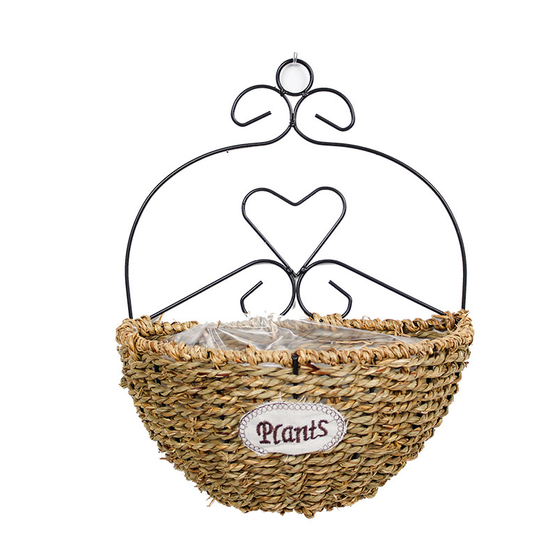 壁挂篮手工编织花篮草编挂篮椰棕篮柳编篮墙壁绿植花束篮子装饰品,淘宝优惠券,粉丝福利购,淘宝优惠卷