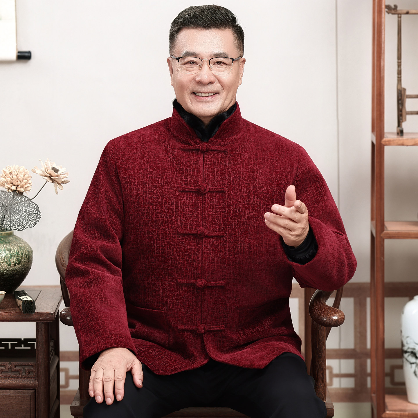 男士唐装中老年加绒可拆卸内胆防寒活里活面套装爸爸爷爷冬装外套,淘宝优惠券,粉丝福利购,淘宝优惠卷