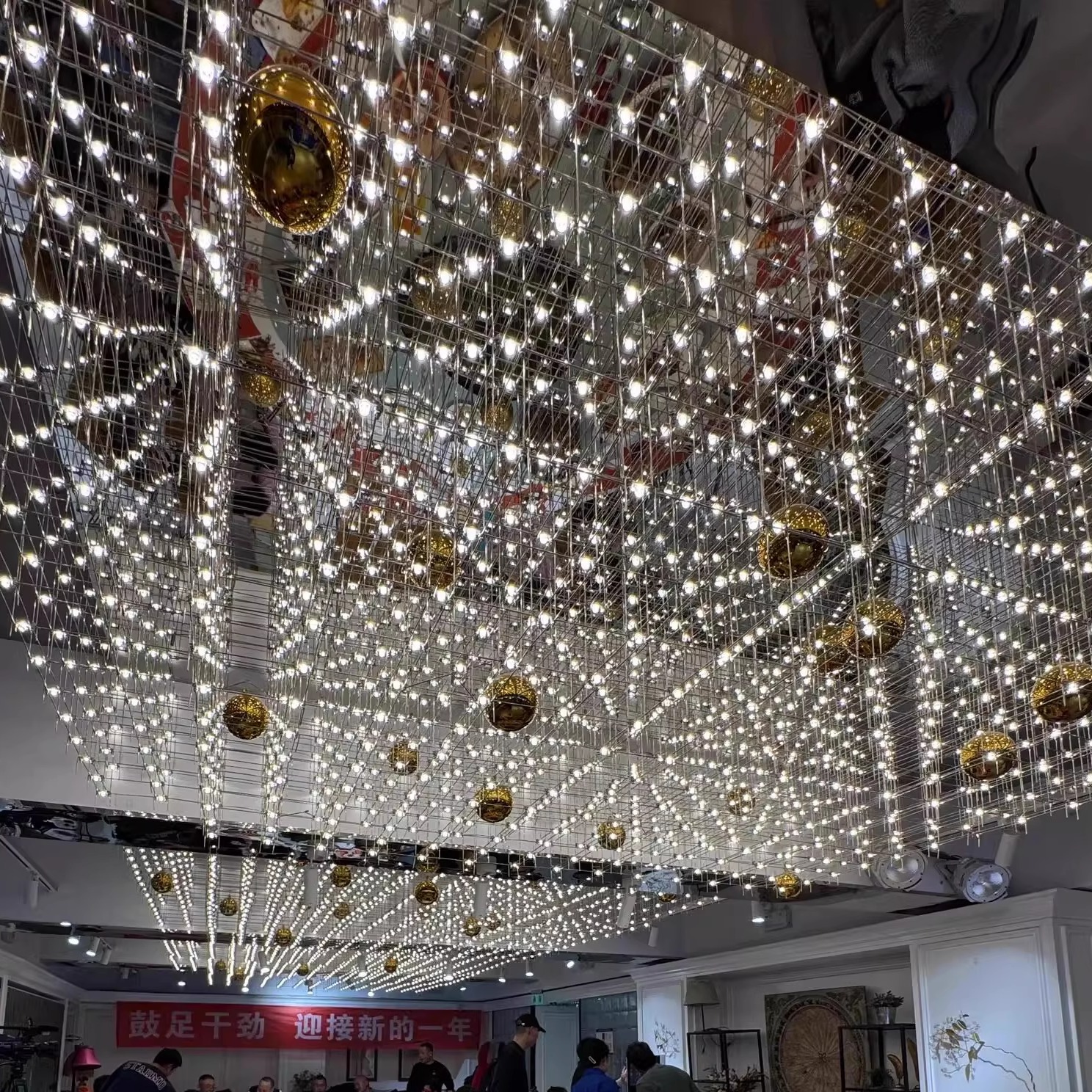 客厅吊灯高级感满天星萤火虫光立方高端网红意式餐厅家用吸顶灯 - 图3