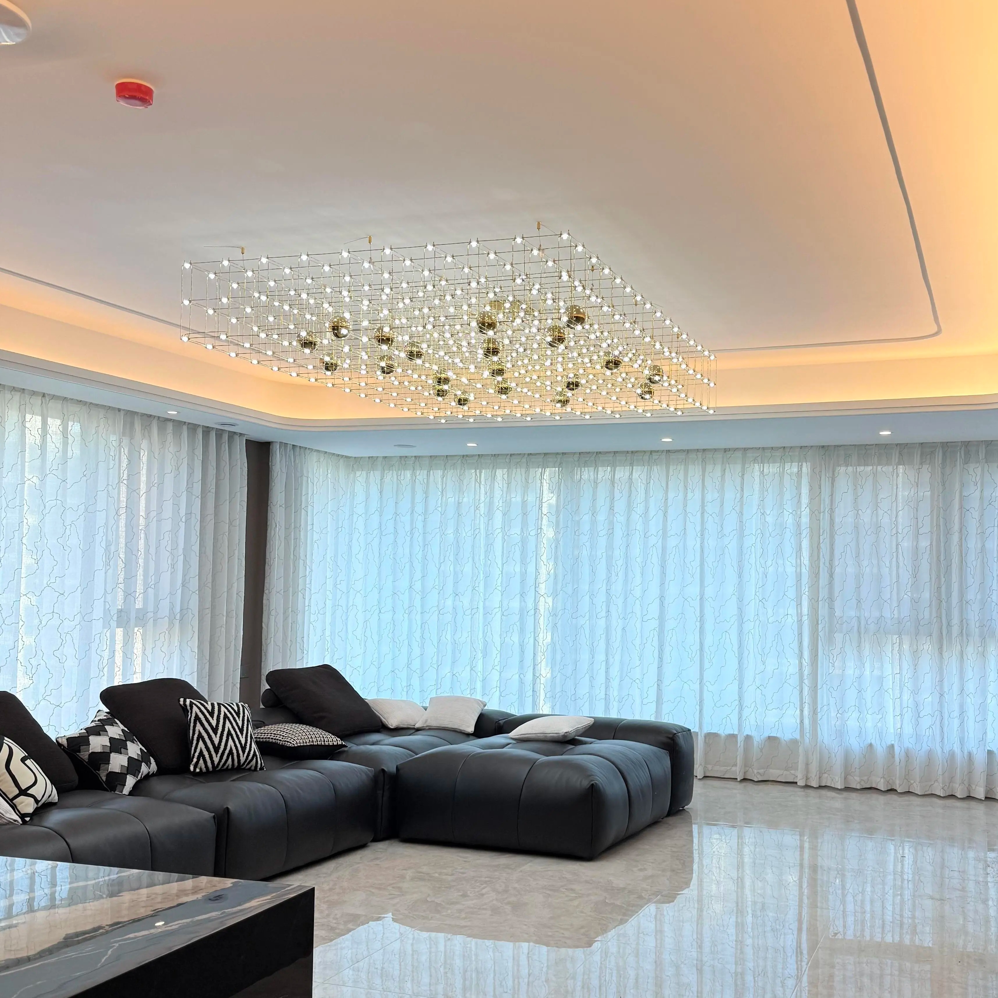 客厅吊灯高级感满天星萤火虫光立方高端网红意式餐厅家用吸顶灯 - 图0