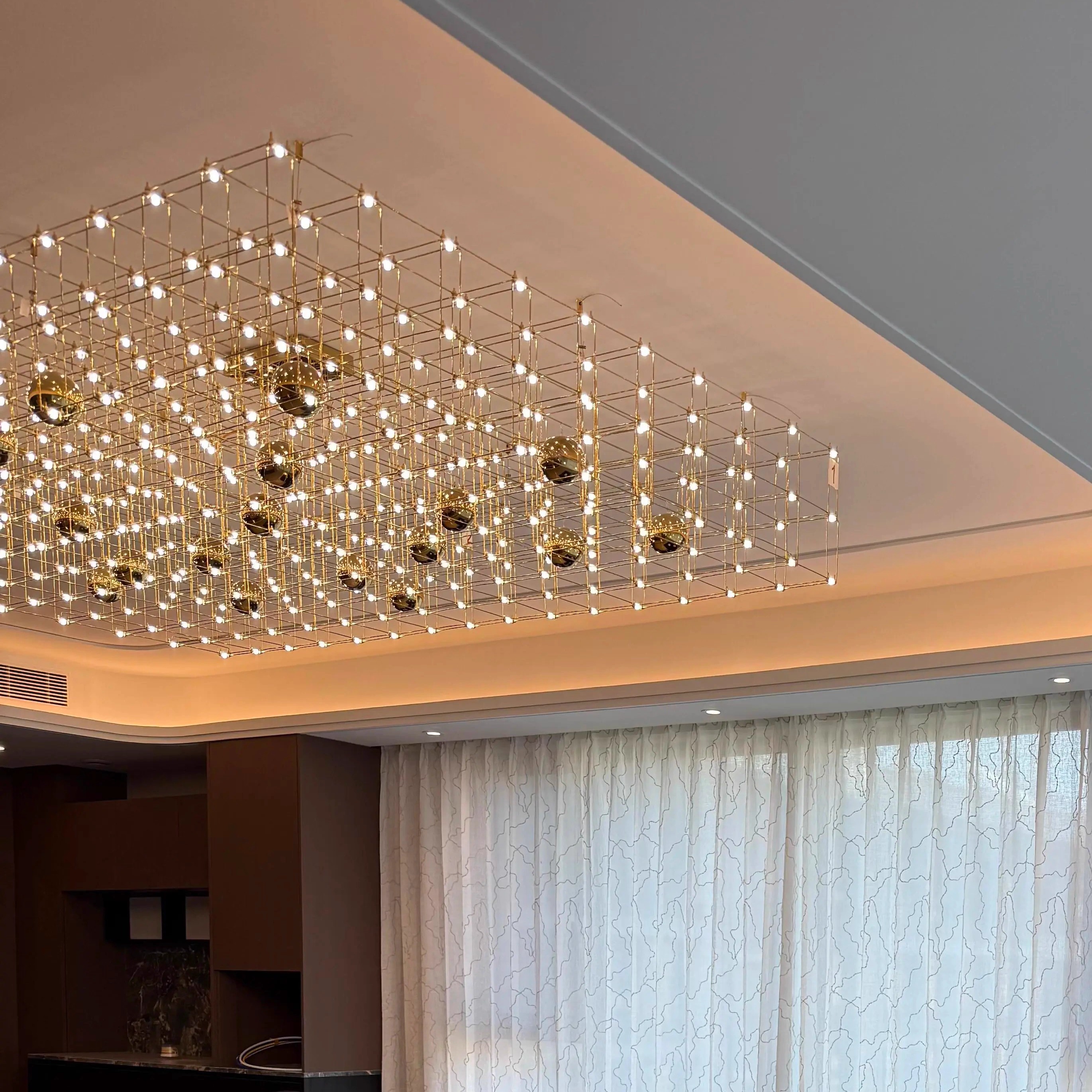 客厅吊灯高级感满天星萤火虫光立方高端网红意式餐厅家用吸顶灯 - 图1