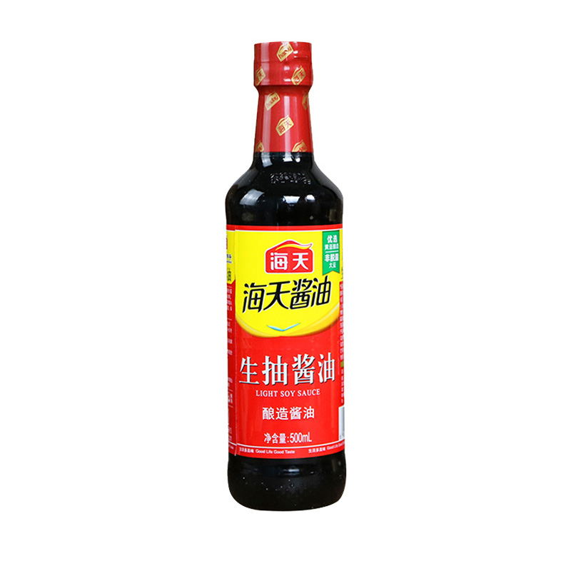 海天生抽酱油500ml瓶装 家用炒菜烧菜凉拌酿造黄豆豆油调味品