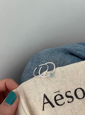 韩国ins风极简彩色石头戒指女小众设计高级感轻奢叠戴开口食指戒