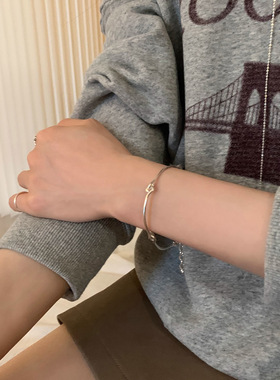 韩版小众设计简约百搭高级感竹节扣手链女轻奢小众精致手饰