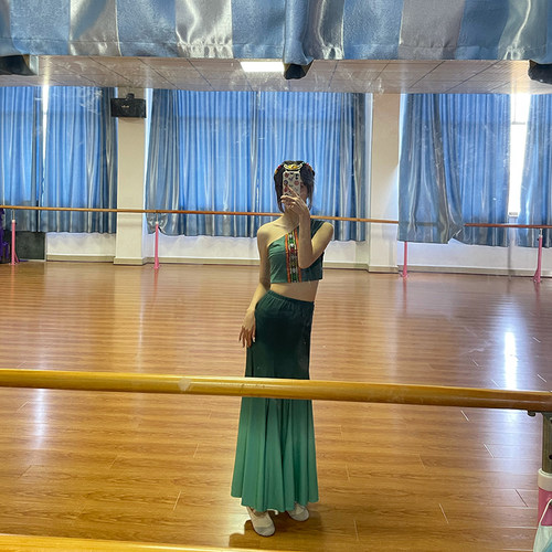 傣族舞蹈儿演出服装表演服童舞鱼尾裙傣族舞蹈服装女舞裙艺考服装 - 图1