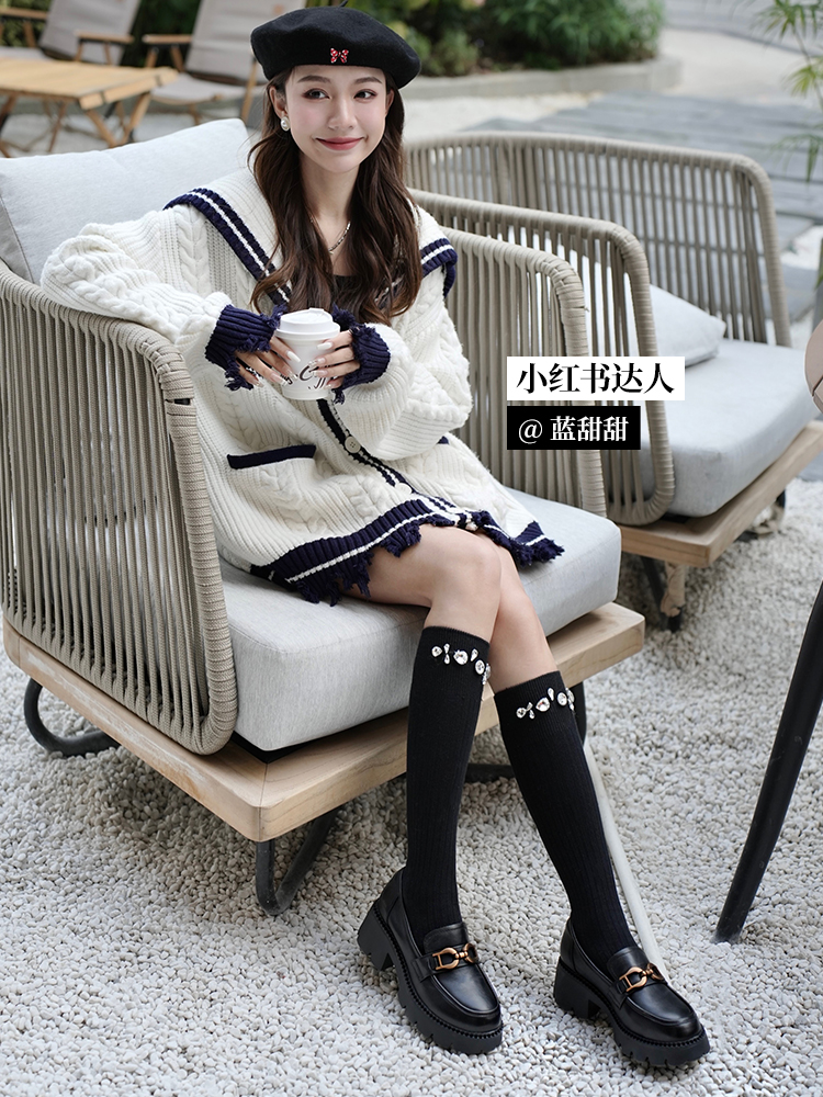 骆驼牌女鞋2025春季新款真皮英伦风厚底粗跟单鞋JK小皮鞋女乐福鞋,淘宝优惠券,粉丝福利购,淘宝优惠卷