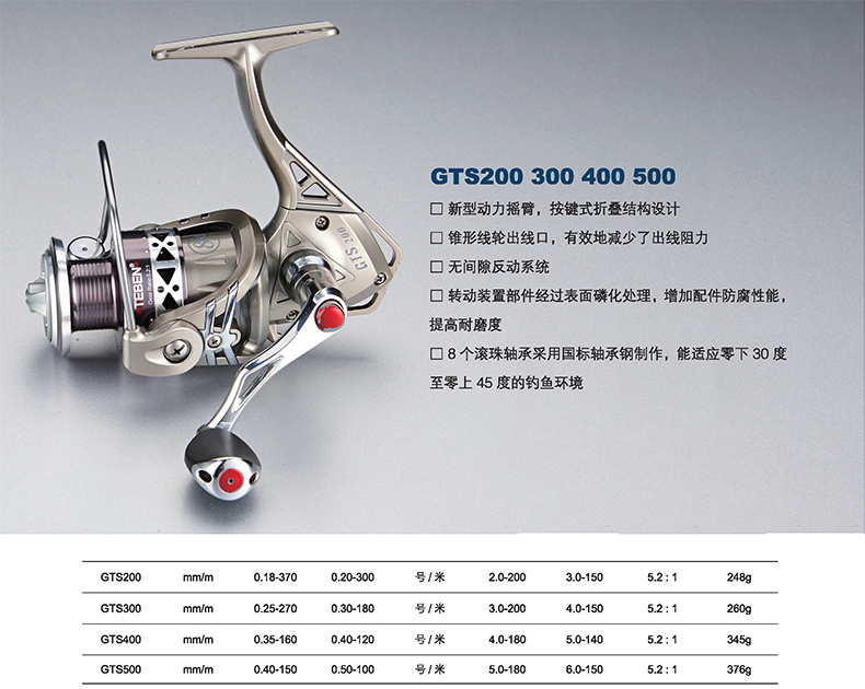 特奔渔具GTS渔轮纺车轮远投渔线轮海竿轮全金属线杯7+1轴承钓鱼轮