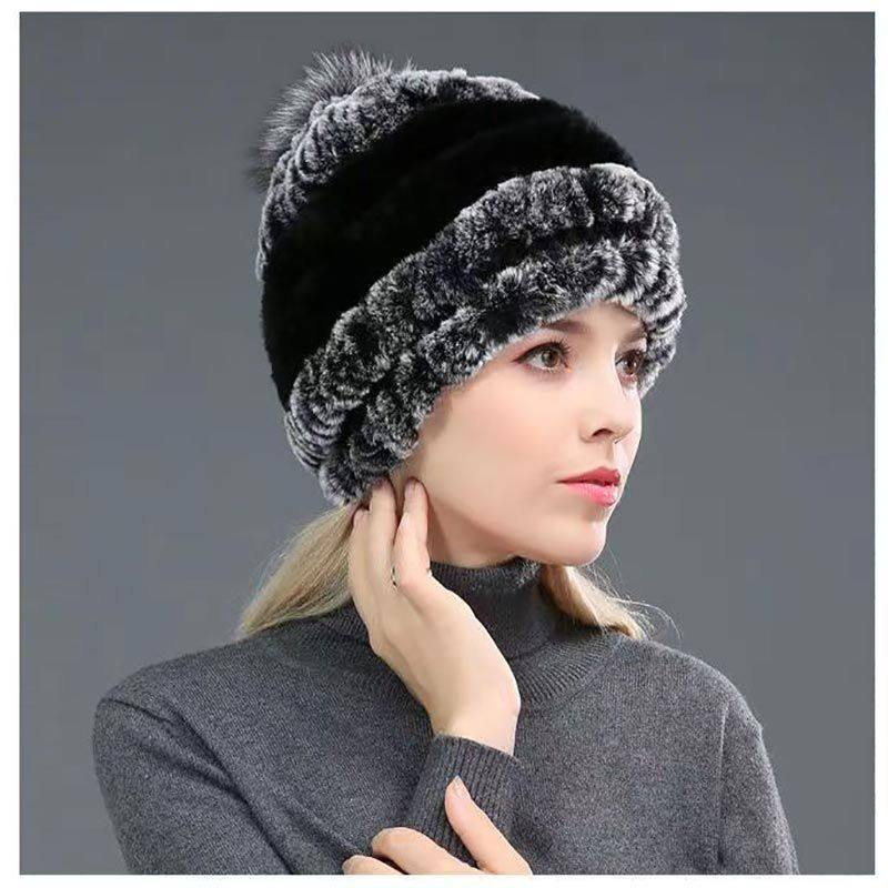 獭兔皮草编织帽子秋冬女士韩版时尚加厚抗风保暖公主帽,淘宝优惠券,粉丝福利购,淘宝优惠卷