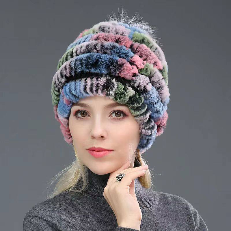 獭兔皮草编织帽子秋冬女士韩版时尚加厚抗风保暖公主帽,淘宝优惠券,粉丝福利购,淘宝优惠卷