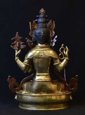 四臂观音鎏金尼泊尔手工