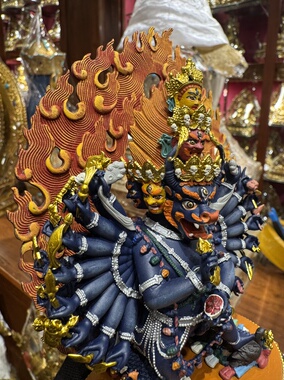 精工铜彩绘大威德铜像15cm