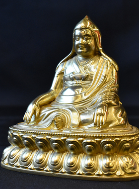 象瑞阁藏地红铜鎏金居家随身佛像