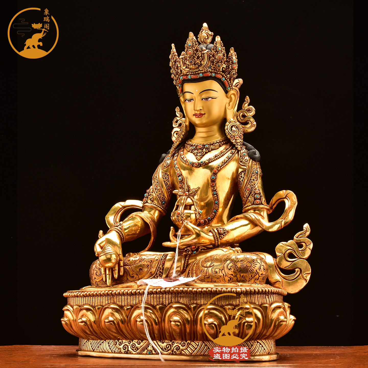 尼泊尔进口释迦族纯手工紫铜鎏金地藏王菩萨佛像摆件密宗铜像35cm,淘宝优惠券,粉丝福利购,淘宝优惠卷