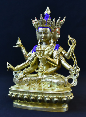瑞阁尊胜佛母鎏银精工a级5寸摆件