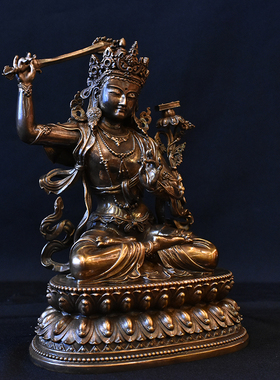 工艺文殊菩萨纯铜密宗尼泊尔佛像
