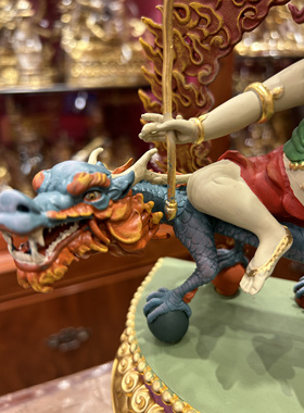 铜彩绘25cm矿物颜料彩绘白财神五姓财神