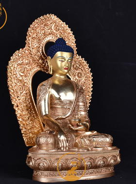 象瑞阁纯铜鎏金保平安佛堂