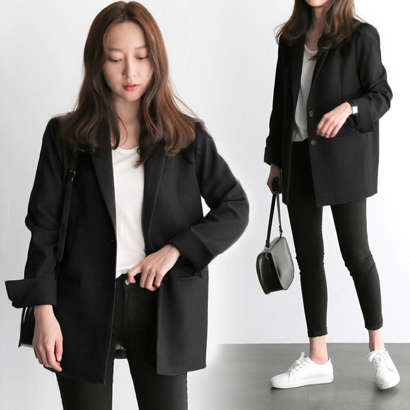 Cultivate one's morality in two grain ms suit long coat 外套 - 图0