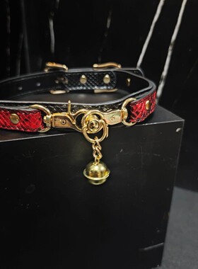 Aura Collar轻奢真皮choker项圈亚文化铃铛项圈牵引绳颈圈项链