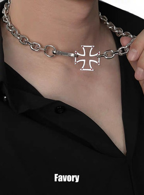 合金镂空男十字架嘻哈轻奢