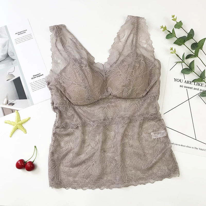 Sexy thin lace base breast tightener, bra top, beautiful back, thin strap