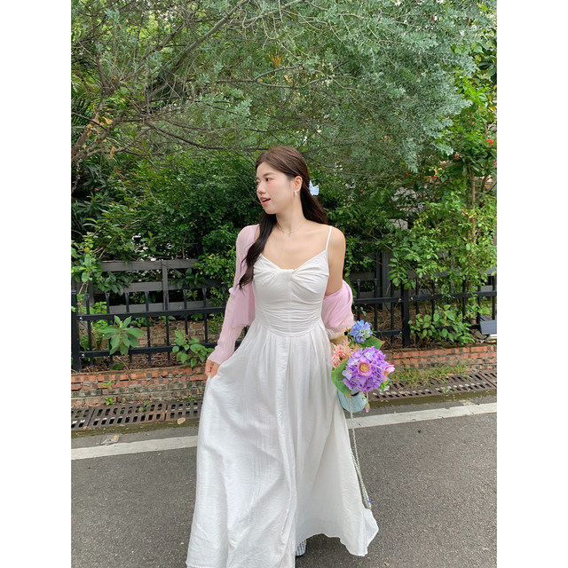 Lily of the Valley White Twist Suspender Dress