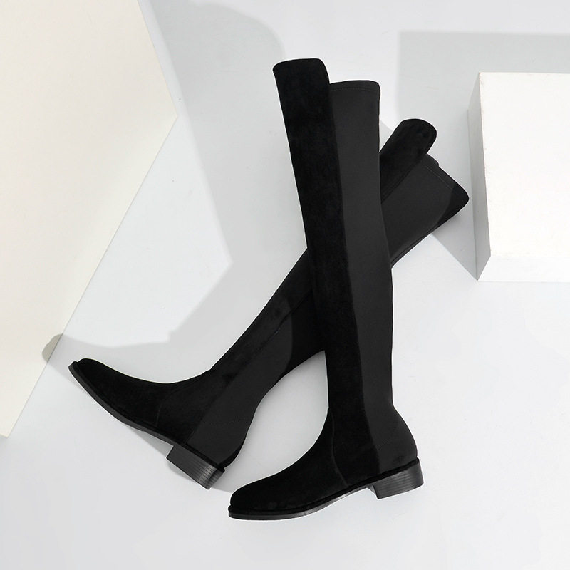 秋冬平跟圆头骑士靴粗跟过膝长靴磨砂皮2025瘦瘦靴长筒弹力中跟,淘宝优惠券,粉丝福利购,淘宝优惠卷